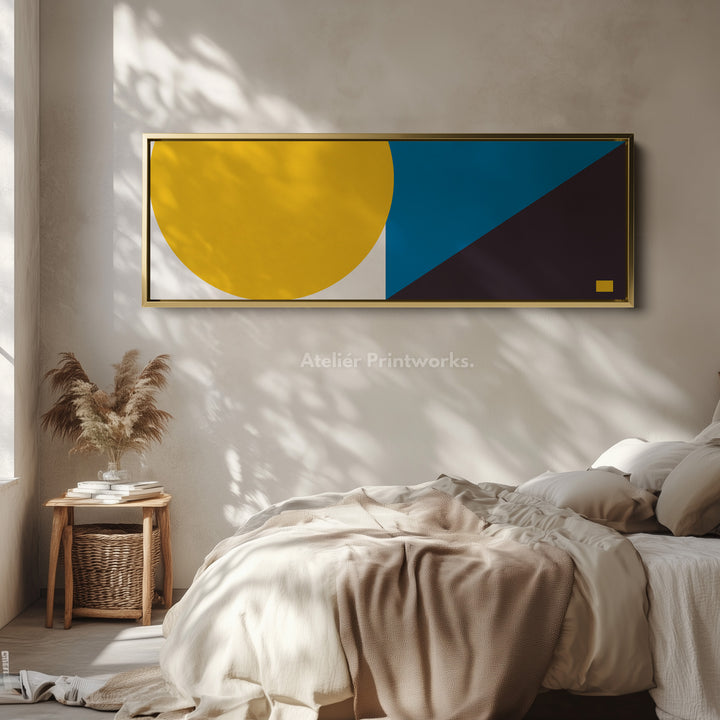 Horizontal Wall Art Orange Bold Modern Graphic Long Canvas