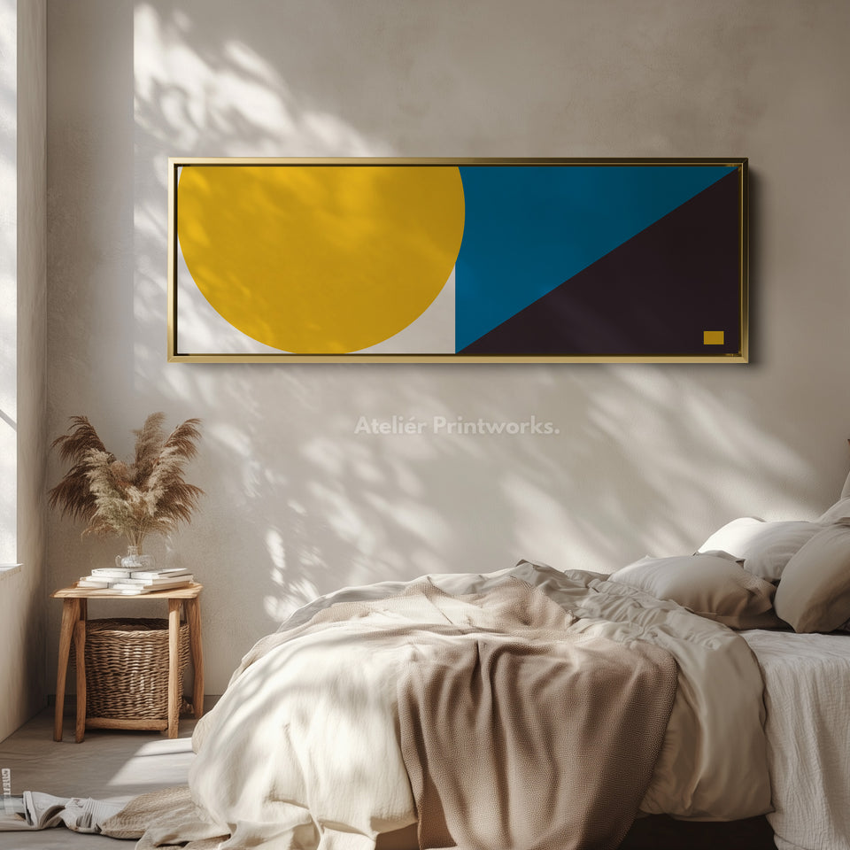 Horizontal Wall Art Orange Bold Modern Graphic Long Canvas