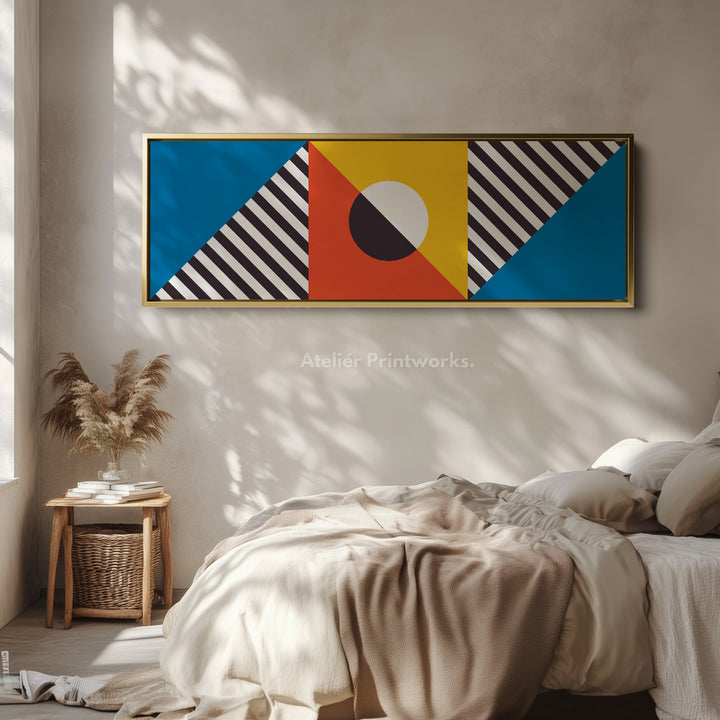 Wide Canvas Pattern Green Blue Modern Repeating Geometric Design