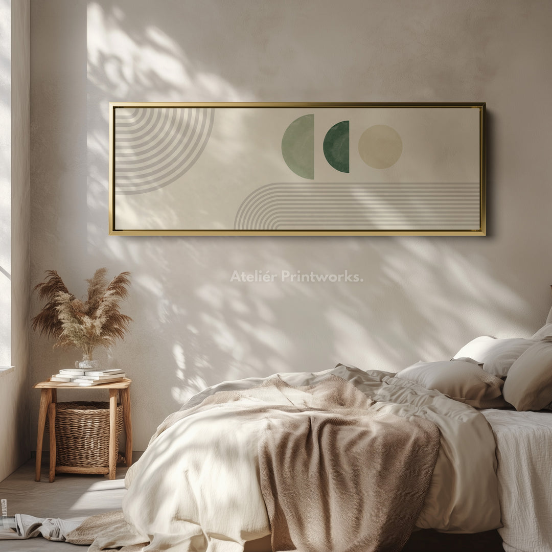 Geometric Narrow Wall Decor Sage Green Circles For Modern Interiors