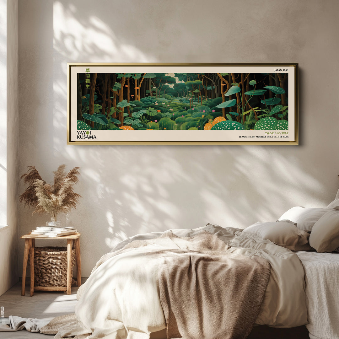 Yayoi Kusama Horizontal Wall Art Forest Scene Long Canvas For Hallway