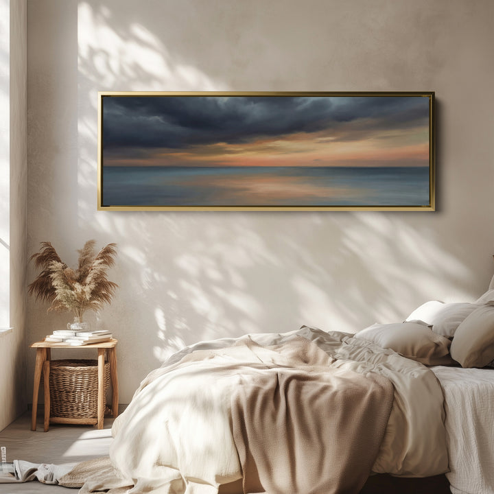Mer Du Soir Et Nuages Art Mural Horizontal Chambre Salon
