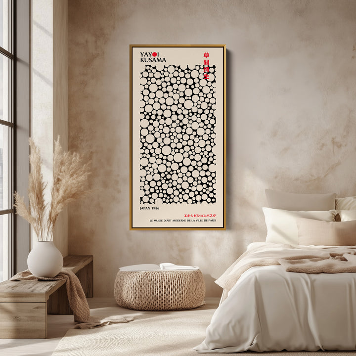 Yayoi Kusama Vertical Wall Art Polka Dot Pattern Tall Canvas For Living Room