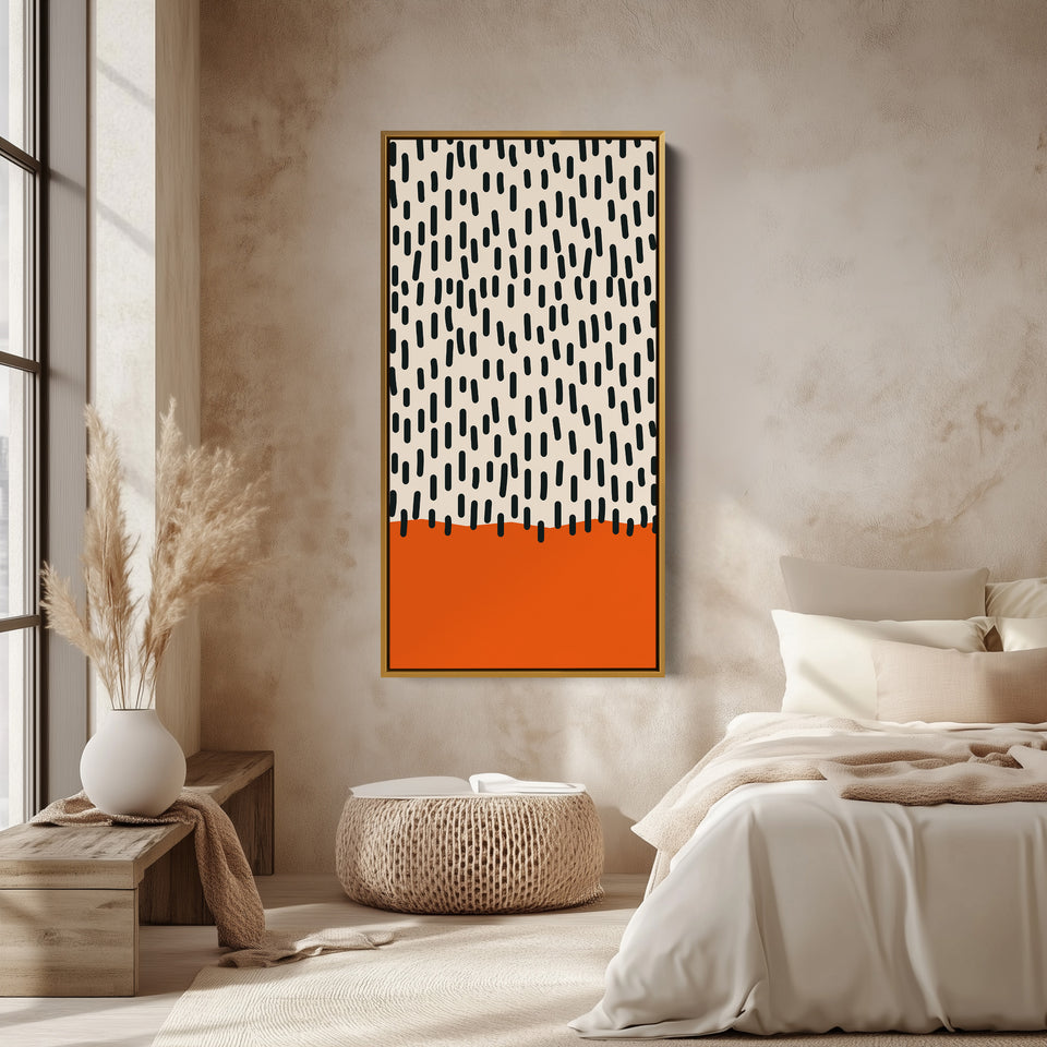 Vertical Wall Art Abstract Dash Pattern Vertical Canvas For Hallway
