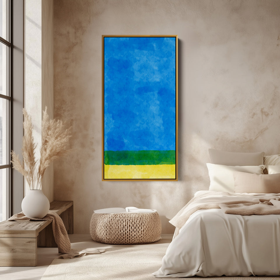 Vertical Wall Art Abstract Landscape Bands Vertical Canvas For Bedroom
