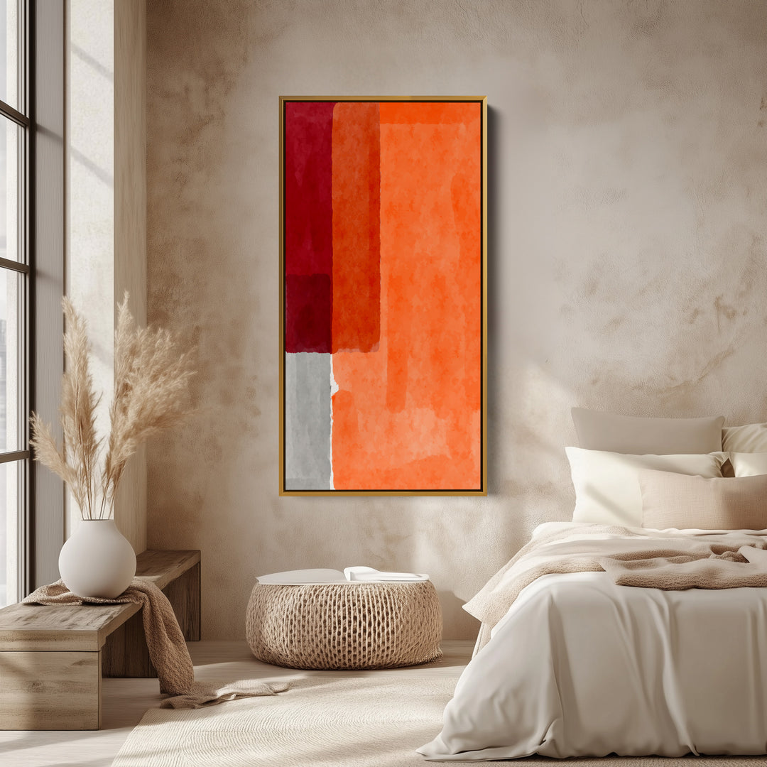 Vertical Wall Art Colour Block Composition Tall Canvas For Office