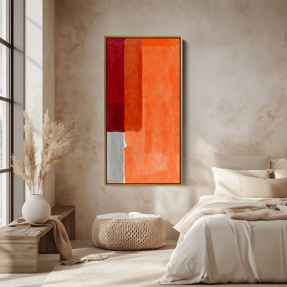 Vertical Wall Art Colour Block Composition Tall Canvas For Office