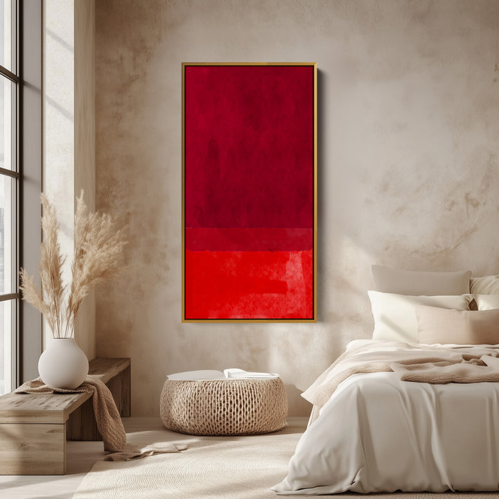 Vertical Wall Art Red Colour Field Portrait Wall Art For Living Room