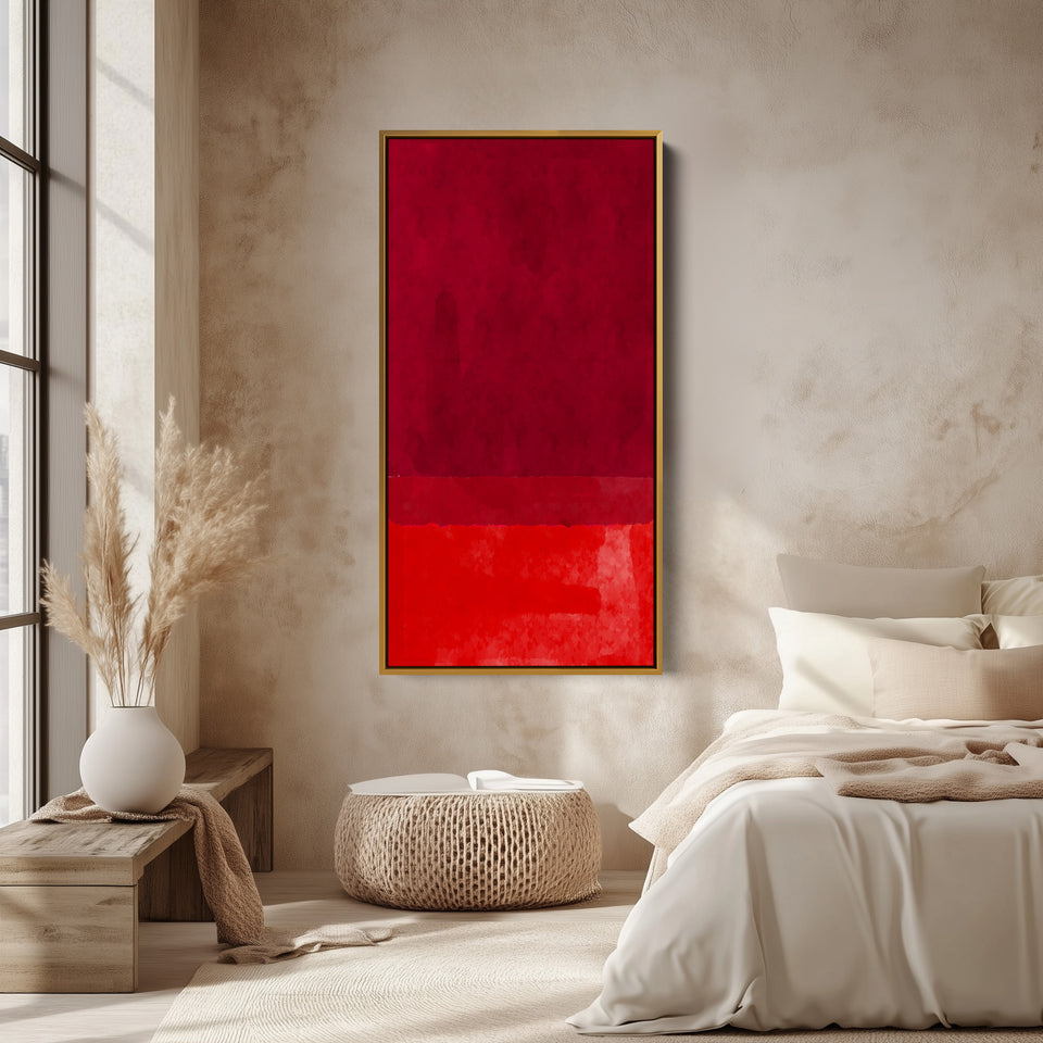 Vertical Wall Art Red Colour Field Portrait Wall Art For Living Room