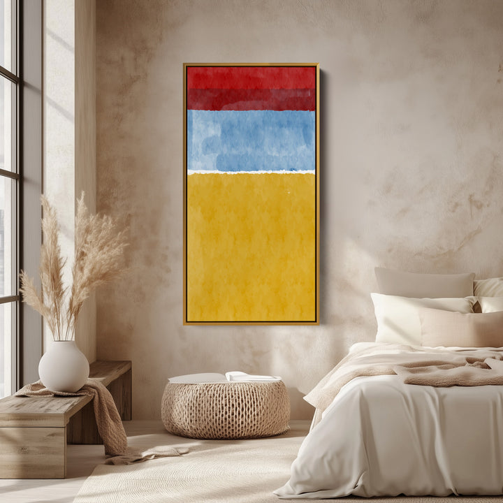 Vertical Wall Art Abstract Colour Bands Tall Canvas For Bedroom