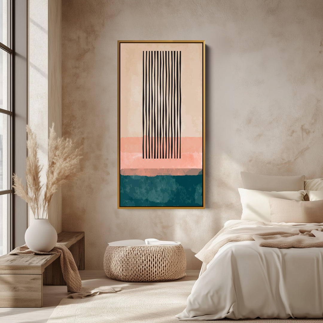 Tall Wall Art Vertical Stripe Abstract Tall Canvas For Hallway