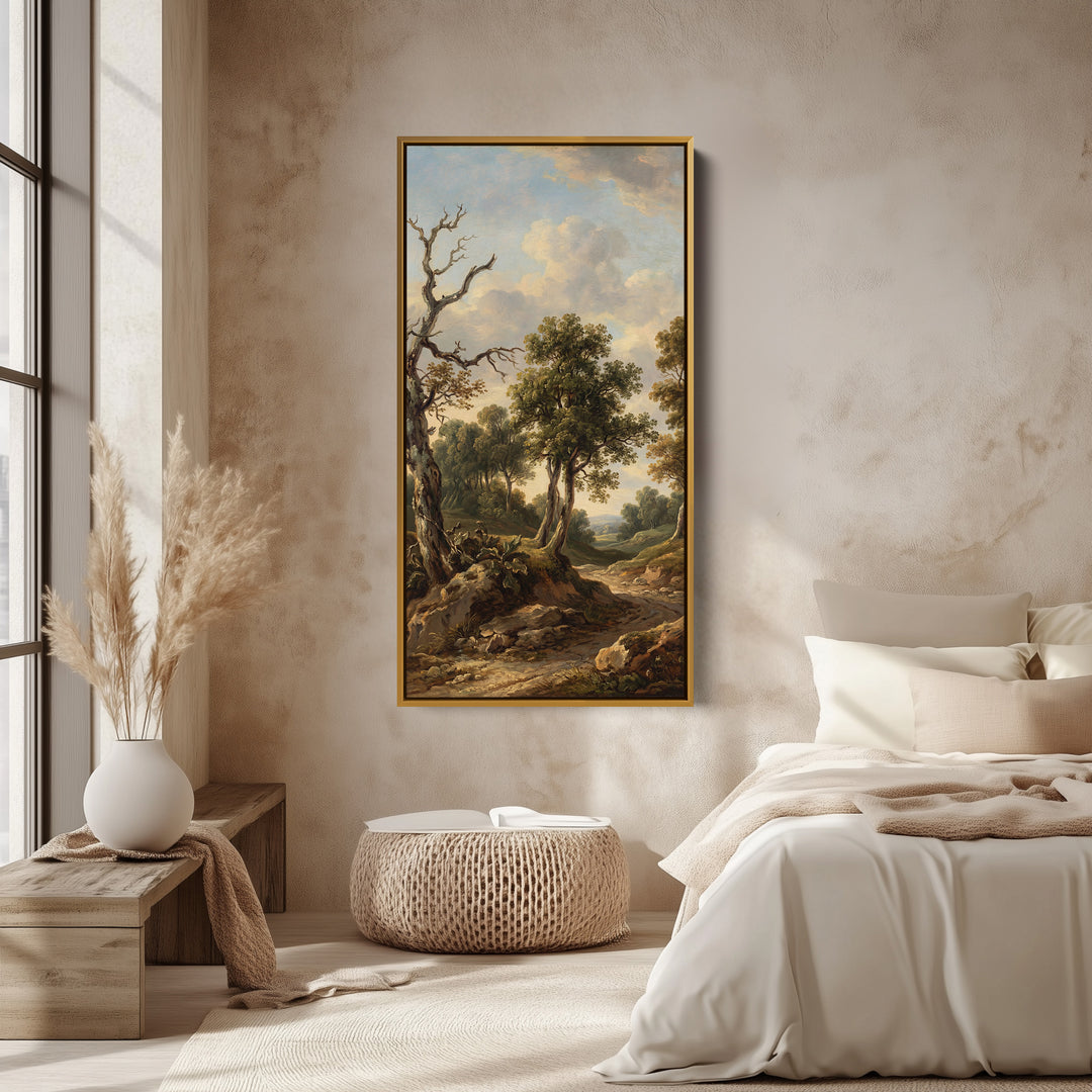 Classical Woodland Landscape Tall Framed Canvas For Hallway