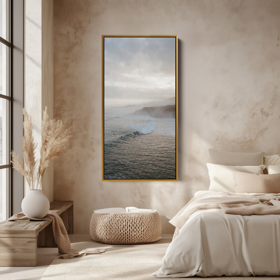 Large Vertical Wall Art Long Wall Art Ocean Waves With Cliffs For Hallway