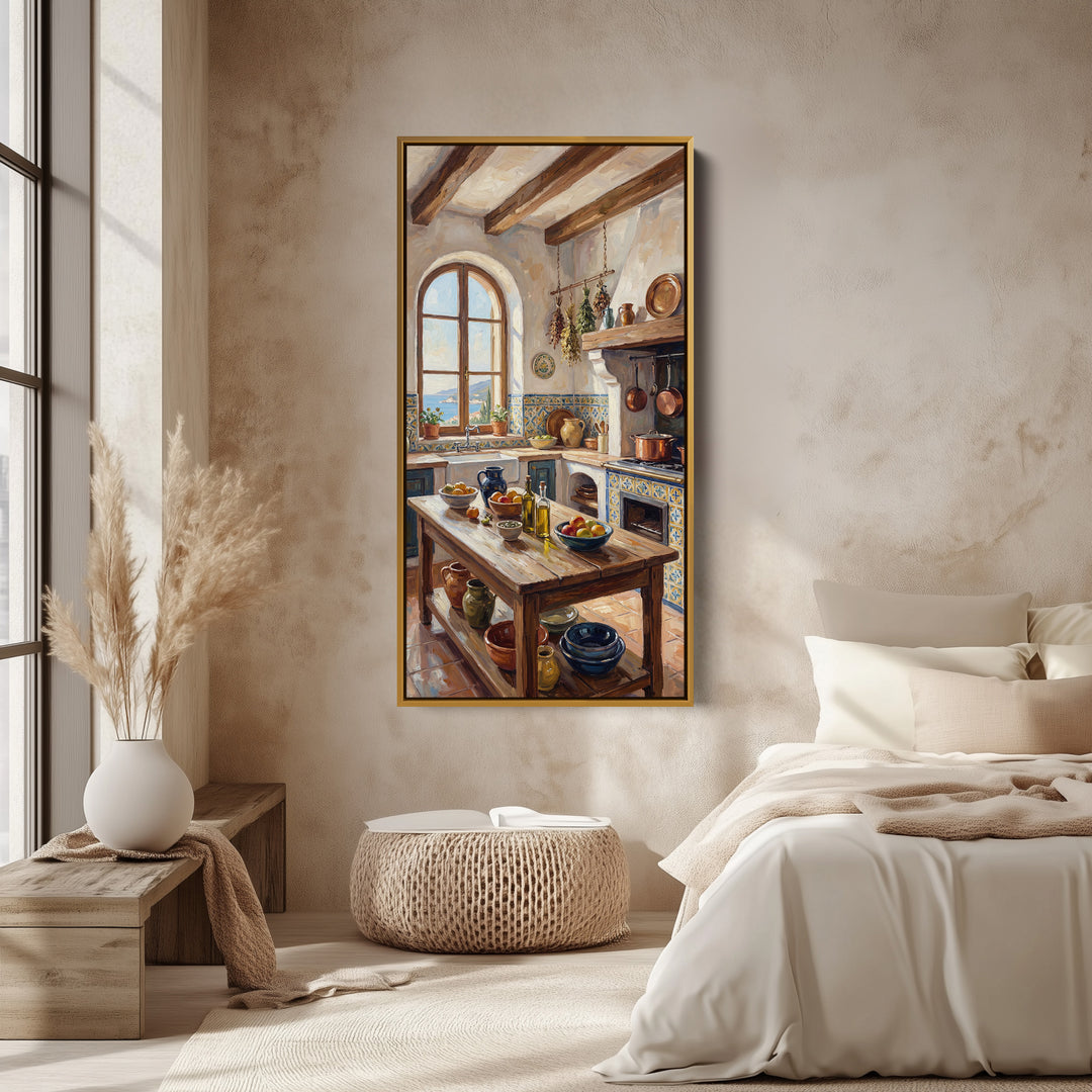 Long Wall Art Rustic Kitchen Interior Tall Canvas For Kitchen