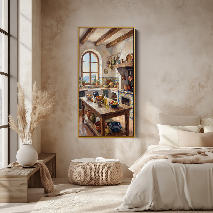 Long Wall Art Rustic Kitchen Interior Tall Canvas For Kitchen