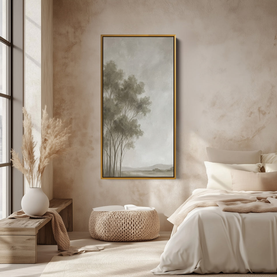 Misty Tree Grove Portrait Wall Art Vertical Wall Art For Kitchen