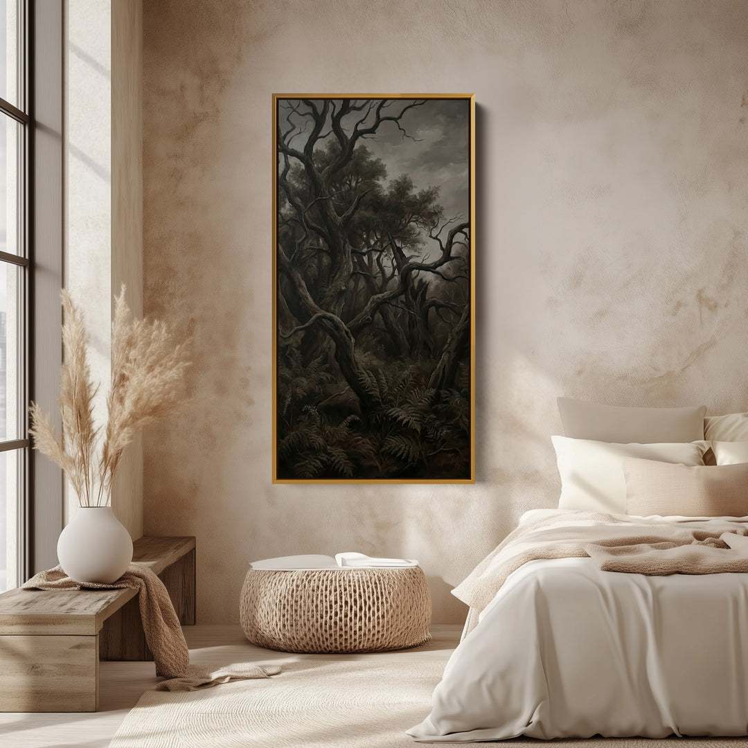 Tall Wall Art Dark Twisted Forest Portrait Wall Art For Kitchen