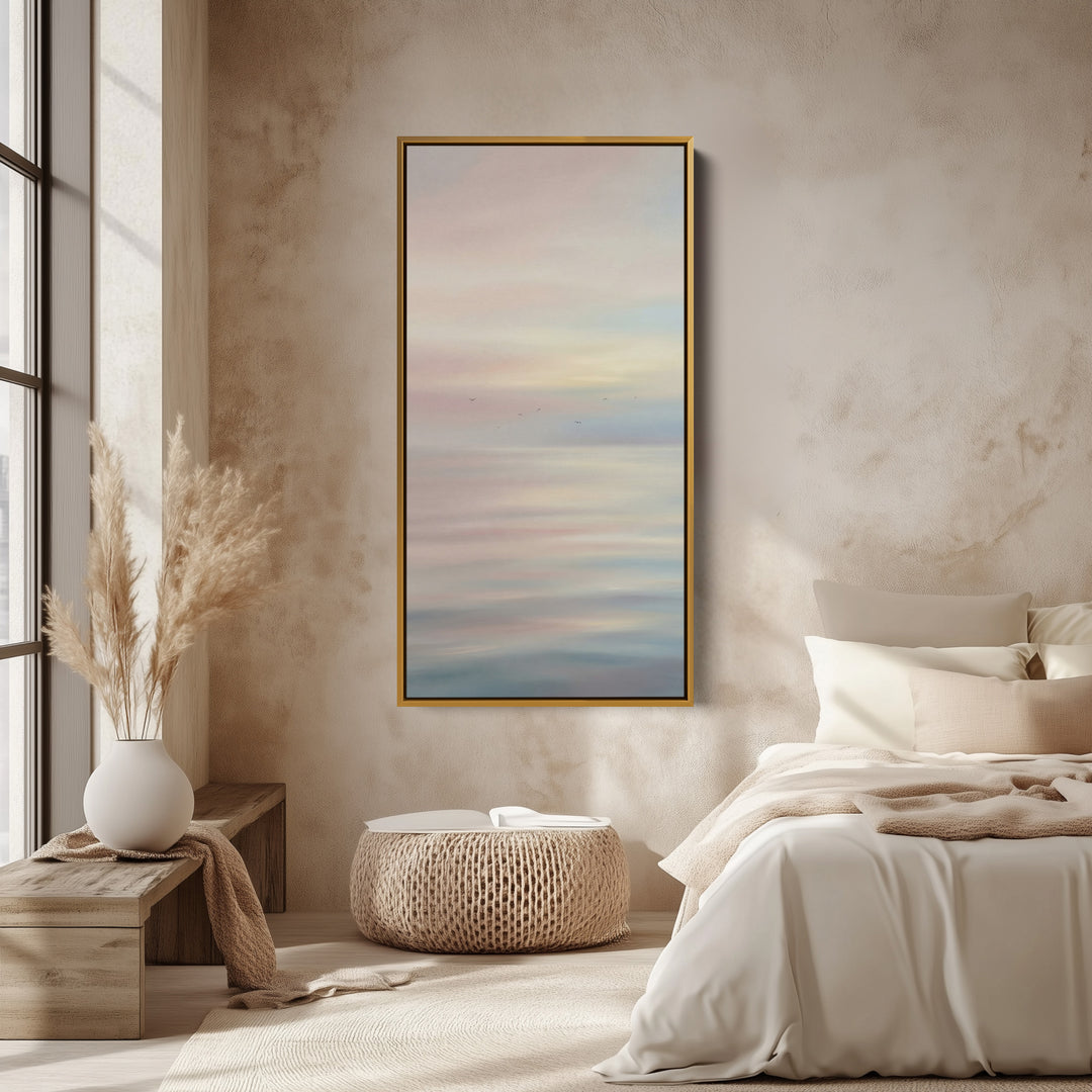 Tall Wall Art Soft Abstract Seascape Portrait Wall Art For Kitchen