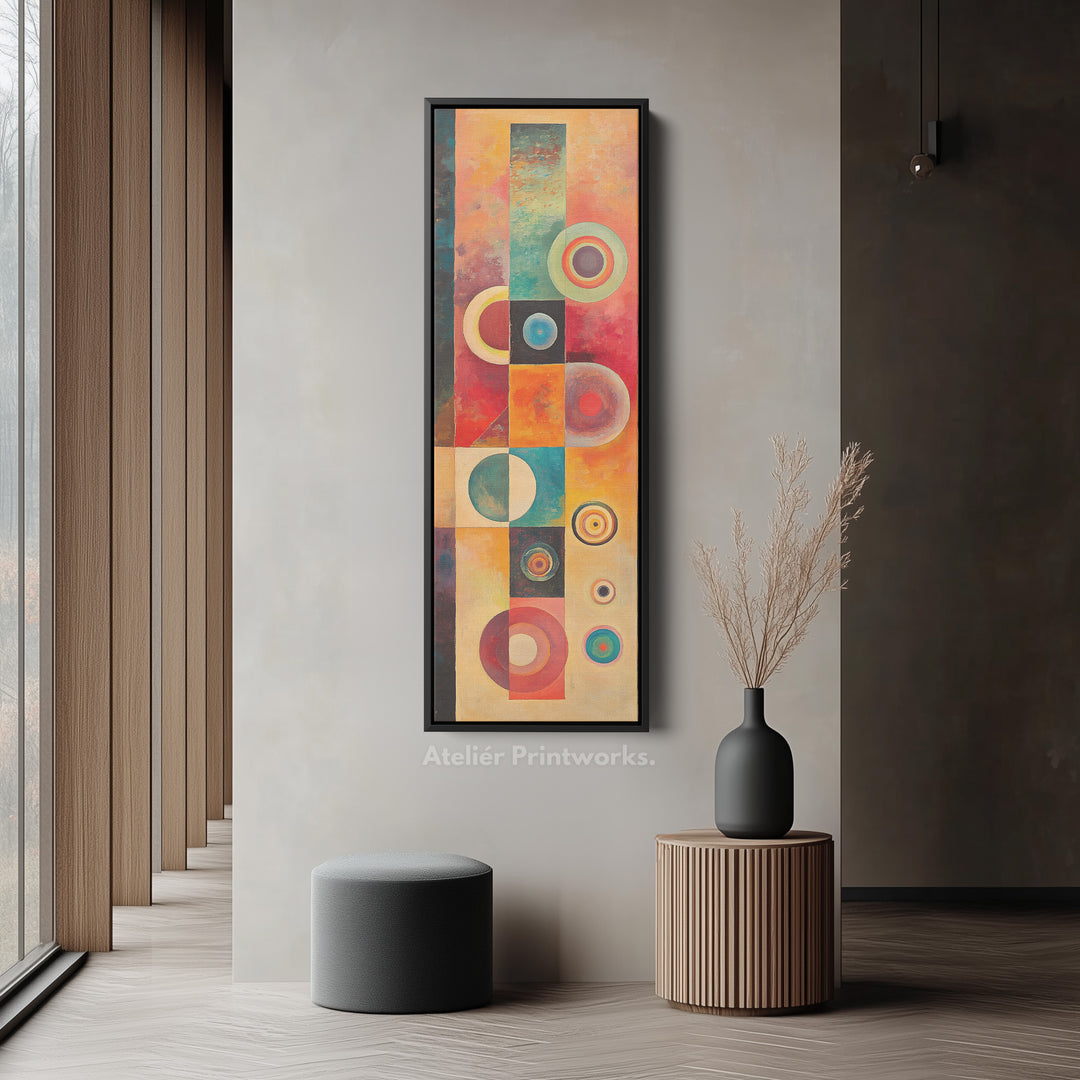 Abstract Circles and Lines Vertical Long Wall Art