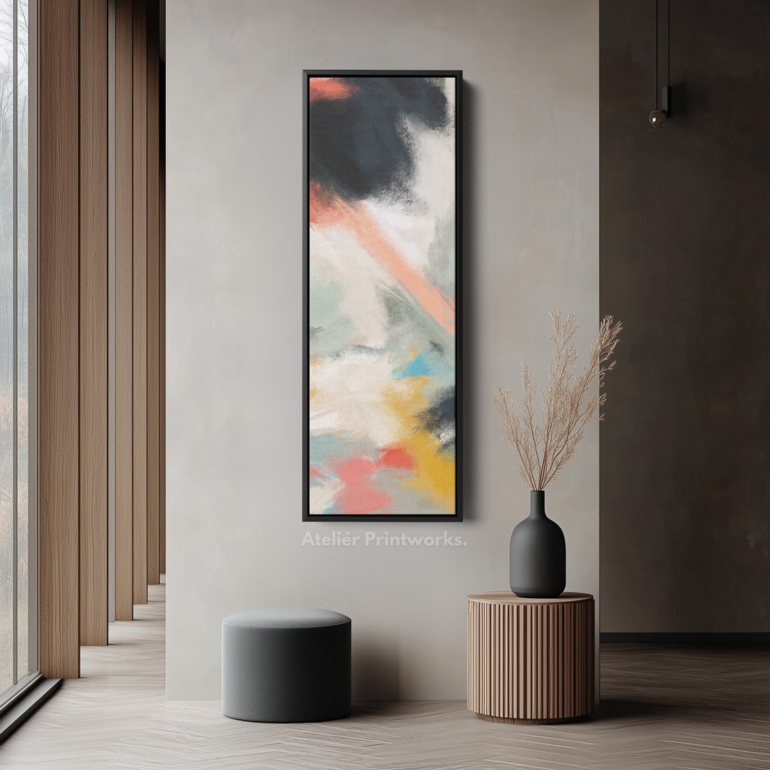 Long Narrow Vertical Colourful Abstract Wall Art Tall slim Wall Decor