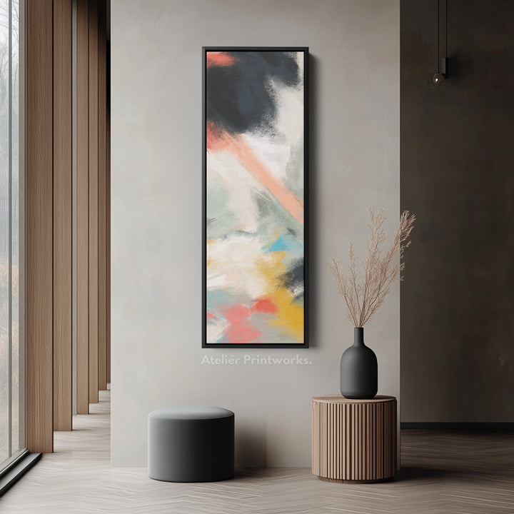Long Narrow Vertical Colourful Abstract Wall Art Tall slim Wall Decor