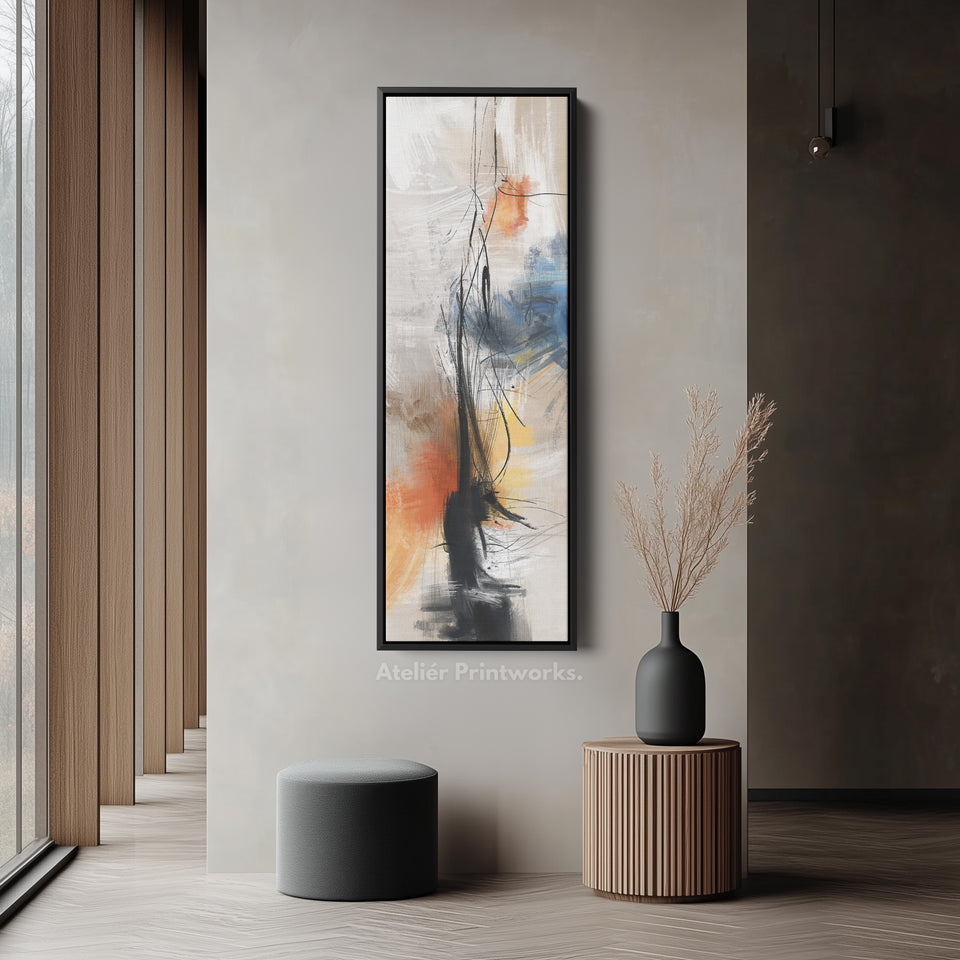 Vertical Large Canvas Wall Art Long Narrow Colourful Abstract