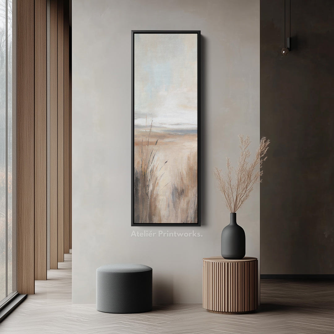 Beige Abstract Large Canvas Wall Decor - Vertical Long Narrow Wall Art