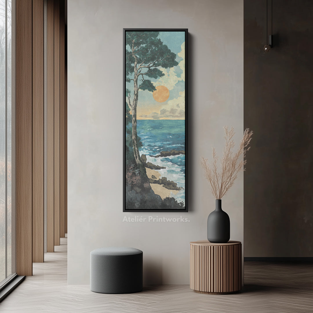 Coastal Big Framed Pictures Tall Narrow Vertical Wall Art