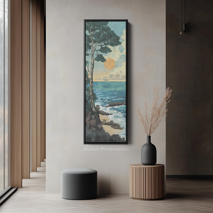 Coastal Big Framed Pictures Tall Narrow Vertical Wall Art