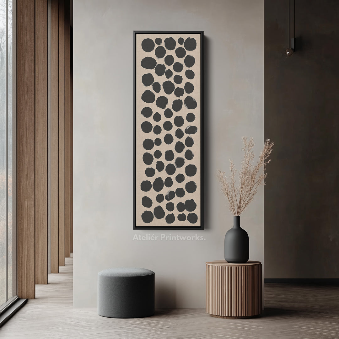 Minimalist Black Dots Large Canvas Wall Art Vertical Wall Decor