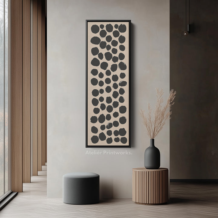 Minimalist Black Dots Large Canvas Wall Art Vertical Wall Decor