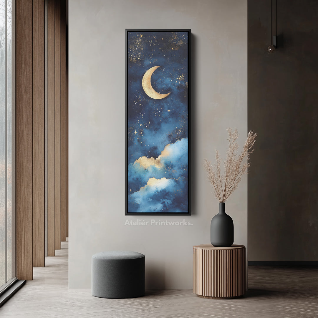 Starry Night Sky Wall Art Long Skinny Narrow Canvas Wall Art