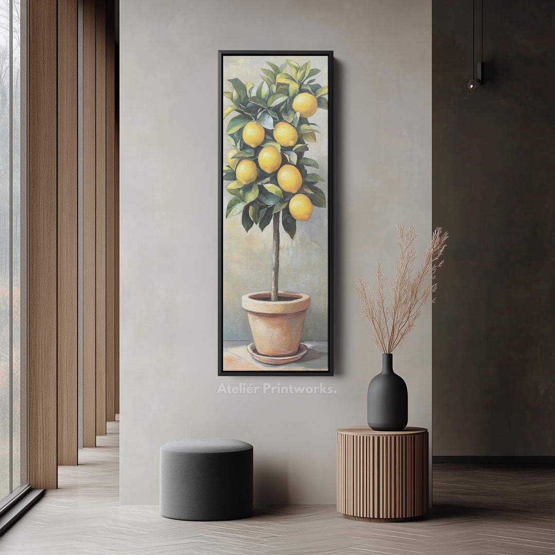 Narrow Kitchen Lemon Tree Tall Wall Art Large Framed Picture