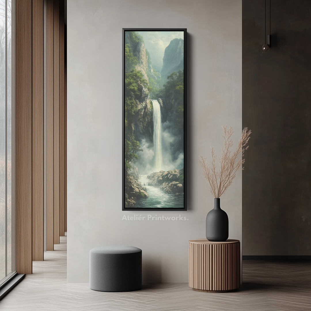 Long Narrow Vertical Large Canvas Wall Decor Waterfall