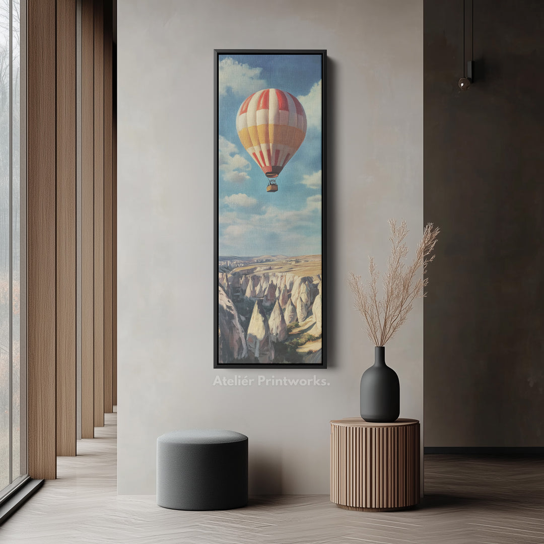 Cappadocia Balloons Long Narrow Vertical Large Canvas Wall Decor