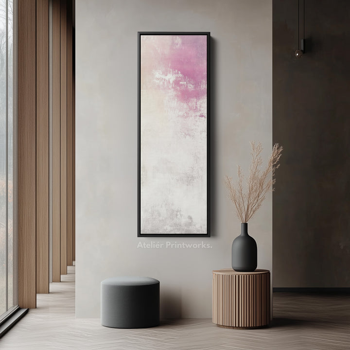 Abstract Pink Vertical Tall Wall Art Large Framed Canvas