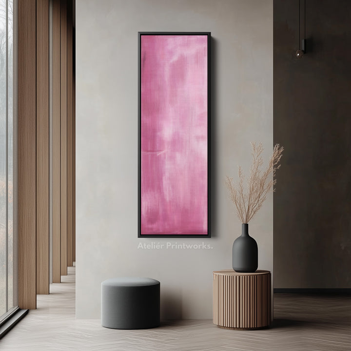 Vertical Wall Art Pink - Living Room Tall Long Narrow Vertical Wall Decor