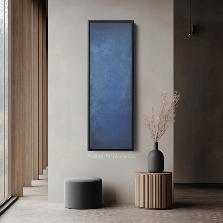 Vertical Wall Art Blue - Living Room Tall Long Narrow Vertical Wall Decor