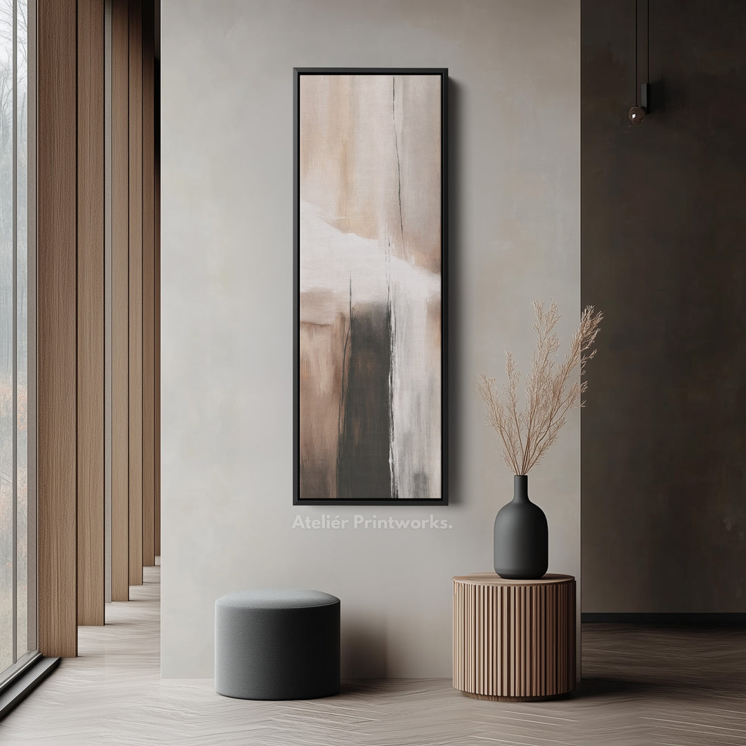 Neutral Abstract Large Canvas Long Narrow Vertical Wall Art Decor