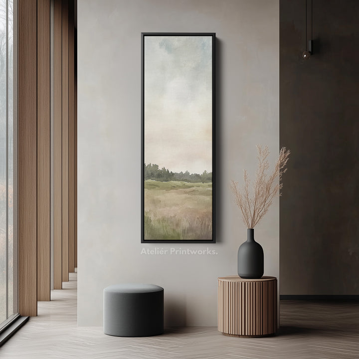 Watercolour Landscape Long Narrow Vertical Wall Art