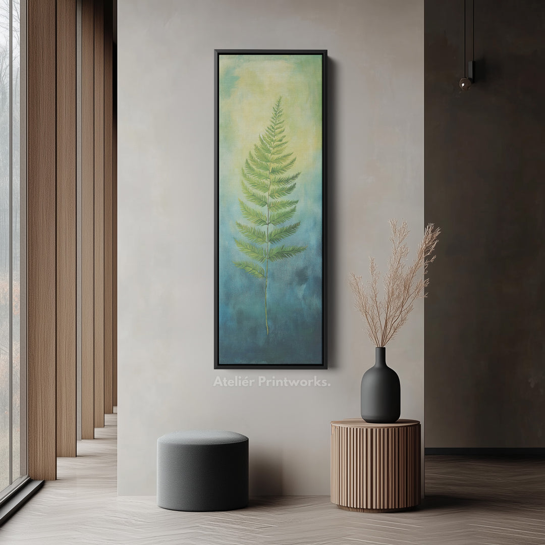 Fern Long Narrow Framed Canvas Wall Art For Living Room