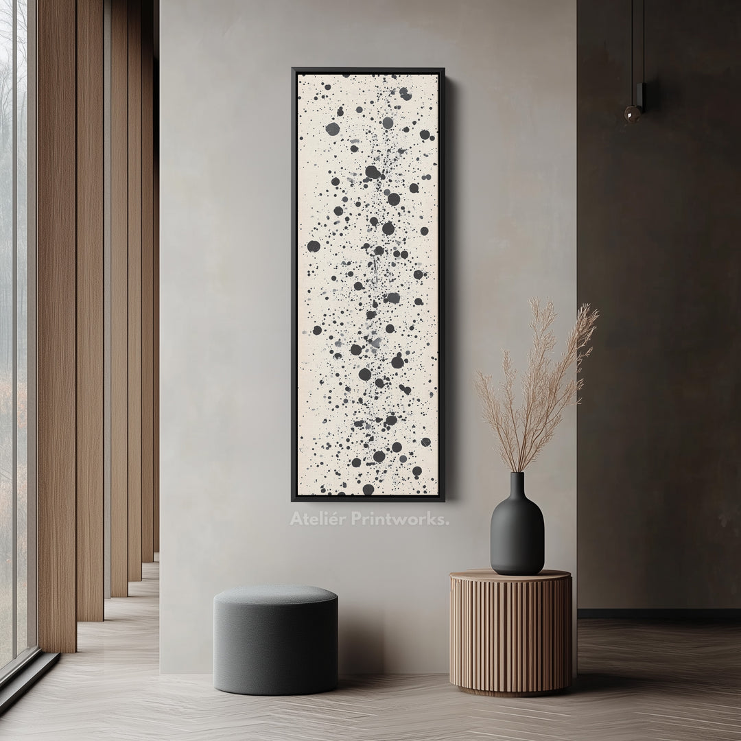 Abstract Dots Tall Vertical Large Framed Canvas