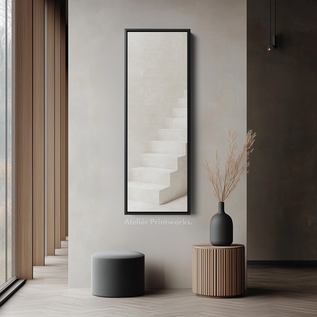 Art mural sur toile encadrée verticale longue et grande Minimalist Steps