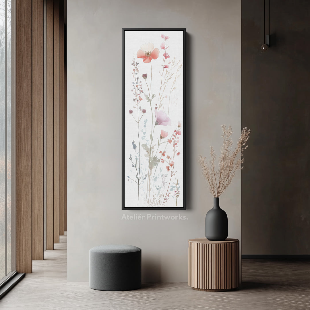 Wild Flower Long Tall Vertical Framed Canvas Wall Art