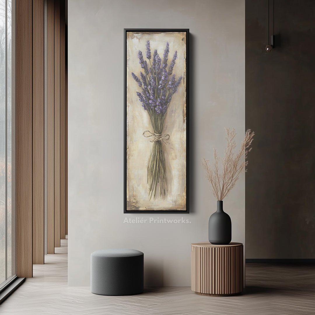 Kitchen Wall Art Long Vertical Framed Canvas Decor Lavender