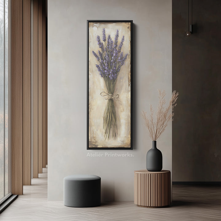 Kitchen Wall Art Long Vertical Framed Canvas Decor Lavender