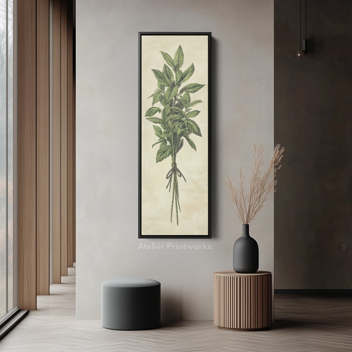 Kitchen Wall Art Long Vertical Framed Canvas Decor Mint