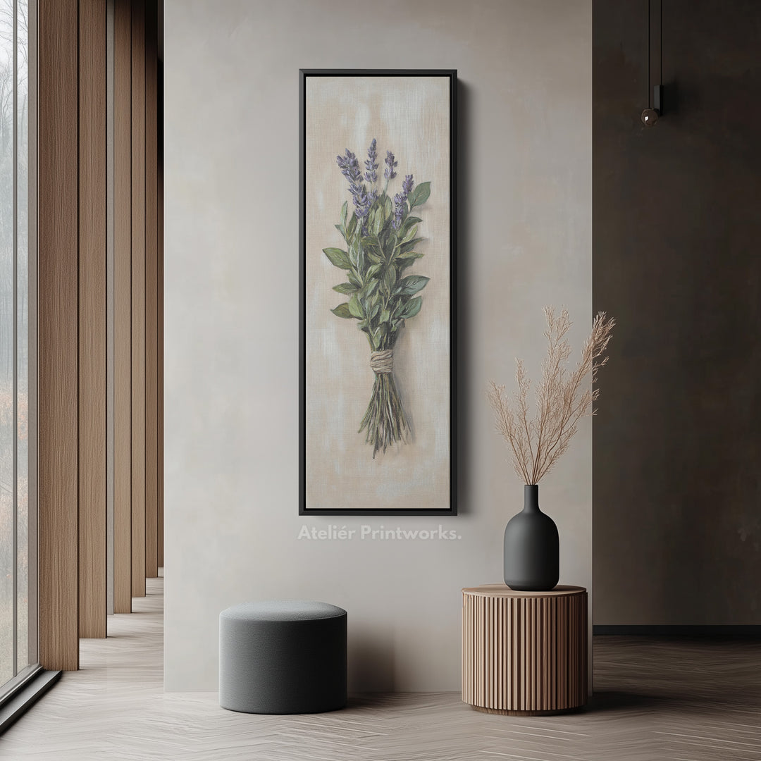 Cottagecore Kitchen Wall Art Long Vertical Framed Canvas Decor