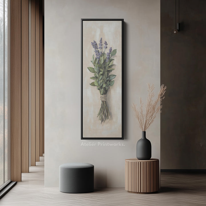 Cottagecore Kitchen Wall Art Long Vertical Framed Canvas Decor