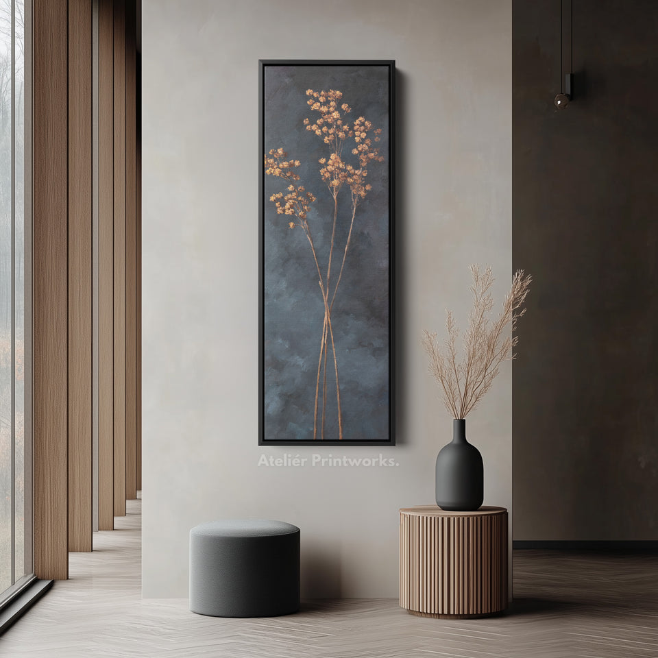 Vintage Wildflower Kitchen Tall Skinny Vertical Framed Canvas Decor
